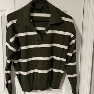 Truth by Republic Sz M Polo Striped Sweater